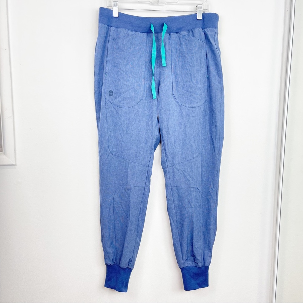 Figs Blue High Rise Jogger Style Scrubs Size Large